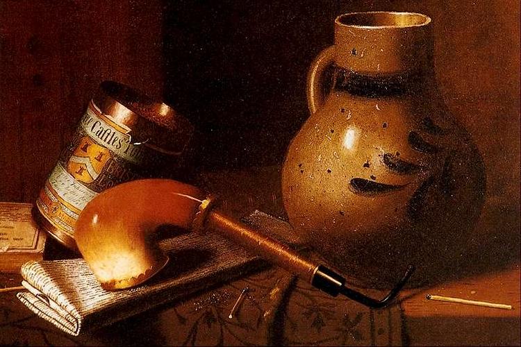 William Michael Harnett Still Life with Pipe and Tobacco